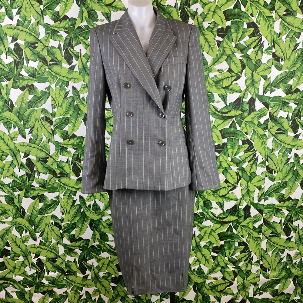 Escada Neiman Marcus Exclusive Gray Skirt Suit Set